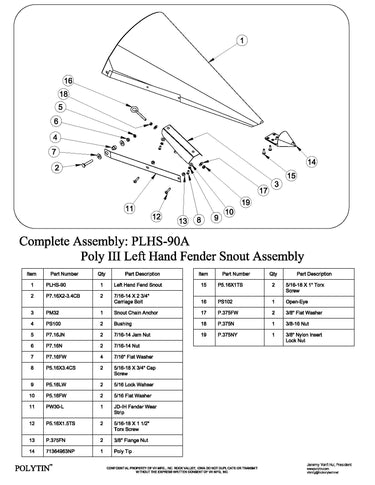 176233C93 -- PLHS-90A -- LH Fender Snout Assembly, IH Red